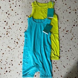 Posh peanut 2pc sleeveless shorties 12-18 bamboo